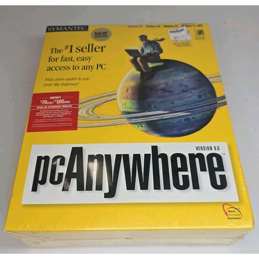 Symantec PC Anywhere Version‎ 9.0 Software w/ CD-ROM and Cables SEALED - CS10